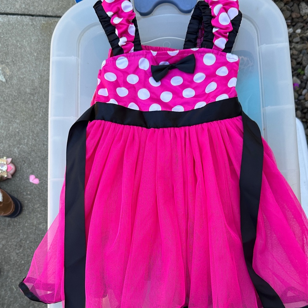 Pink Polka Dot Minnie  Kids Costume Dress